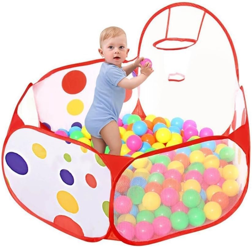 Parc à Jouets Pliable avec Panier de Basket Avec 35 balles
